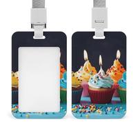 Porta badge colorato con scritta "Happy Birthday", con cordino, impermeabile, porta carte d'identità, per lavoro, ufficio, insegnante, infermiera
