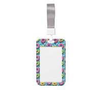 Porta badge colorato con stampa ad anello da nuoto con cordino, in plastica rigida, verticale, porta badge