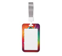 Porta badge colorato con stampa di note musicali con moschettone clip cordino staccabile per lavoratori infermieri