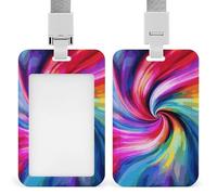 Porta badge colorato tie dye con cordino, cordino staccabile, custodia protettiva verticale per carta d'identità, porta badge multiuso per ufficio, insegnanti, infermieri