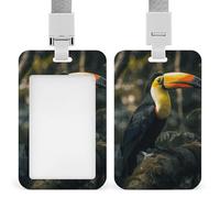 Porta badge colorato Tucano con cordino, cordino staccabile, custodia protettiva verticale per carta d'identità, porta badge multiuso per ufficio, insegnanti, infermieri