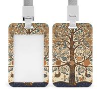 Porta badge con albero della vita, porta badge con cordino staccabile, design impermeabile per ufficio, posto di lavoro