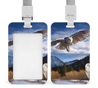 Porta badge con animali e paesaggi con cordino staccabile, protezione verticale in plastica resistente, per insegnanti, infermieri, ufficiali, personale di sicurezza
