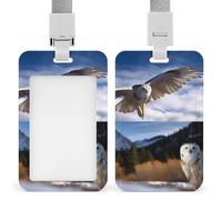 Porta badge con animali e paesaggi, porta badge con cordino staccabile, design impermeabile per ufficio, posto di lavoro