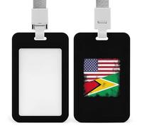 Porta badge con bandiera degli Stati Uniti della Guyana con cordino per insegnanti, infermieri, dottori