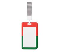 Porta badge con bandiera del Madagascar. Porta badge scorrevole con cordino, custodia per carta d'identità stampata