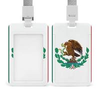 Porta badge con bandiera del Messico, professionale, verticale, con cordino, custodia protettiva impermeabile per carta d'identità per ufficio, porta carte d'identità trasparente per infermiere
