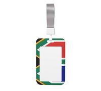 Porta badge con bandiera del Sudafrica - Custodia protettiva trasparente in policarbonato/con cordino verticale per carta d'identità per ufficio scuola