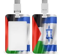 Porta badge con bandiera della Palestina Israele con cordino per insegnanti, infermieri, dottori