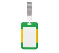 Porta badge con bandiera di Sao Tomé e Principe. Porta badge scorrevole con cordino, custodia per carta d'identità stampata