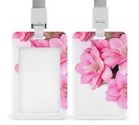 Porta badge con bellissimo fiore con cordino staccabile, impermeabile, verticale, porta badge per infermiere, insegnanti, ufficio, donne e uomini