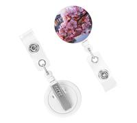 Porta badge con bobina di fiori di ciliegio retrattile porta badge bobina ID porta badge infermiera porta badge clip bobine ID nome clip tag carino porta badge per dottori lavoratori