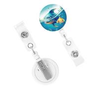 Porta badge con bobina di pesce marino subacqueo retrattile porta badge bobina ID porta badge infermiera porta badge clip bobine ID nome clip tag carino porta badge per medico lavoratore