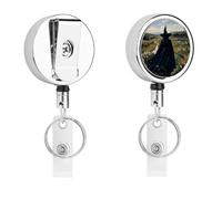 Porta badge con bobina retrattile per badge, con clip in metallo resistente, con corda di nylon da 68,1 cm, divertente targhetta per nome, per insegnanti, infermiere, dottori, lavoratori