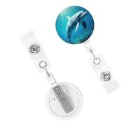 Porta badge con bobina subacquea a forma di delfino, retrattile, porta badge, porta badge per infermiera, clip per nome, targhetta per badge per medici e lavoratori