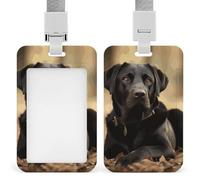 Porta badge con cane labrador, con cordino, impermeabile, per lavoro, ufficio, insegnante, infermiera