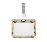 Porta badge con carlino da yoga con cordino orizzontale in plastica con finestra trasparente, protezione impermeabile per carte d'identità, per infermieri, insegnanti, ufficio