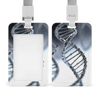 Porta badge con catena DNA, in plastica rigida, per carte d'identità, carte di credito e chiavi di prossimità