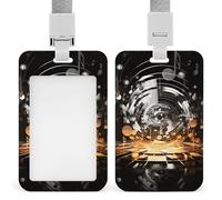 Porta badge con chiavi di musica a tema musicale Porta badge scorrevole Porta badge verticale per cordino Impermeabile Nome Tag Holder Name Card Sleeve per dottore, insegnante, infermiera