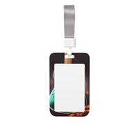 Porta badge con chitarra verde musica con cordino verticale in plastica con finestra trasparente impermeabile protezione per carte d'identità custodia per badge da lavoro per infermieri insegnanti