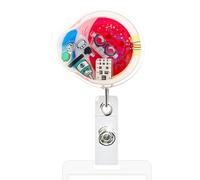 Porta badge con clip, supporto per carta d'identità nominativa, supporto per giocattoli appesi clip retrattile per ospedale conferenze infermieri scuola luogo di lavoro profes