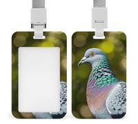 Porta badge con colombo grigio, con cordino staccabile, design impermeabile, per ufficio, posto di lavoro