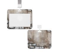 Porta badge con cordini, impermeabile, resistente, con clip scorrevole, per donne e uomini