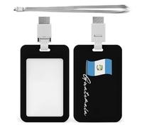 Porta badge con cordino a forma di bandiera del Guatemala, con 1 finestra per documento d'identità e tracolla per patente di guida e documenti d'identità per ufficio.