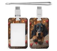 Porta badge con cordino a forma di nido d'amore per cuccioli, con 1 finestra per documento e tracolla per patente di guida e ufficio.