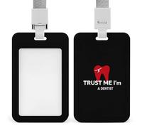 Porta badge con cordino con scritta "Trust Me I'm A Dentist", per insegnanti, infermieri, dottori