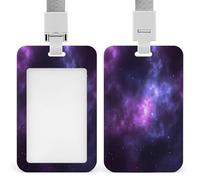 Porta badge con cordino e clip, in plastica ABS rigida, verticale, alla moda, per ufficio, affari e lavoro quotidiano