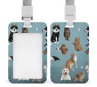 Porta badge con cordino impermeabile porta carte d'identità che piove gatti e cani, porta badge resistente, custodia protettiva per lavoro, ufficio, infermiera