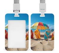 Porta badge con cordino impermeabile porta carte d'identità colorato infradito colorate palla da spiaggia porta badge porta badge resistente custodia protettiva per lavoro ufficio infermiera