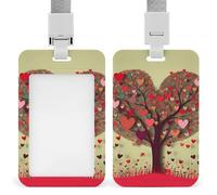 Porta badge con cordino impermeabile porta carte d'identità con cuore albero nome tag porta badge resistente custodia protettiva per lavoro ufficio infermiera