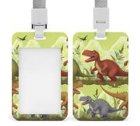Porta badge con cordino impermeabile porta carte d'identità dinosauri porta badge resistente custodia protettiva per lavoro ufficio infermiera