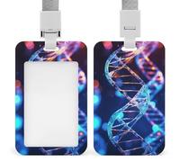 Porta badge con cordino, impermeabile, porta carte d'identità DNA genetico Helix, resistente, custodia protettiva per lavoro, ufficio, infermiera