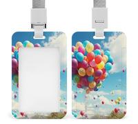 Porta badge con cordino, impermeabile, porta carte d'identità, palloncini colorati, porta badge, resistente, per lavoro, ufficio, infermiera