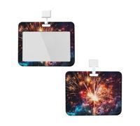 Porta badge con cordino, impermeabile, protezione per carte d'identità con finestra trasparente per esplosione di fuochi d'artificio, per donne, uomini, lavoro, ufficio, dottore, infermiere