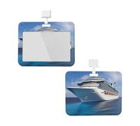 Porta badge con cordino, impermeabile, protezione per carte d'identità con finestra trasparente per ID e nave da crociera, per donne e uomini, lavoro, ufficio, dottore, infermiere