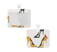 Porta badge con cordino, impermeabile, protezione per carte d'identità con finestra trasparente per ID e scarpe con tacco alto, etichette per nome, per donne, uomini, lavoro, ufficio, dottore