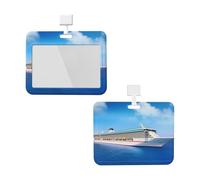 Porta badge con cordino, impermeabile, protezione per carte d'identità con finestra trasparente per ID e nave da crociera, per donne e uomini, lavoro, ufficio, dottore, infermiere
