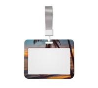 Porta badge con cordino in plastica orizzontale con finestra trasparente, protezione impermeabile per carte d'identità, infermieri, insegnanti, ufficio