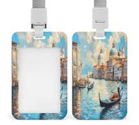 Porta badge con cordino per insegnanti, infermieri, dottori e insegnanti, con motivo architettura italiana