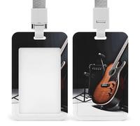 Porta badge con cordino per strumento musicale, con cordino, protezione verticale per carte d'identità, multiuso, per ufficio, insegnanti, infermieri