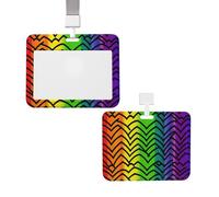 Porta badge con cordino scorrevole verticale in plastica custodia protettiva per carte di credito Gay Pride arcobaleno porta carte d'identità verticale per infermiere medico forniture per ufficio
