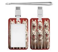 Porta badge con cordino Six White Dogs, dotato di finestra per documento e tracolla per patente di guida e altri documenti.