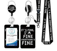 Porta badge con cordino staccabile, porta badge positivo con bobina retrattile staccabile, protezione verticale per badge identificativo, per infermiere, medici, impiegati, donne (tutto va bene)