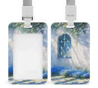 Porta badge con cordino, targhetta identificativa, scorrevole, in plastica dura, porta carte d'identità Il sole splende nel porta carte d'identità, custodia per badge da lavoro, per insegnanti di