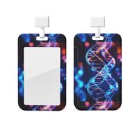 Porta badge con cordino trasparente per carte di credito DNA genetico Helix impermeabile porta badge per ufficio infermiere medico porta carte d'identità set