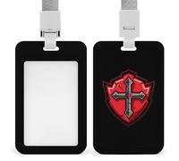 Porta badge con crociato cavalieri templari con cordino porta badge per infermiere, insegnanti, ufficiali
